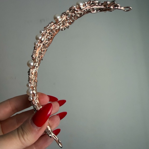 Elegant Pearl and Crystal Hair Accessory rosegold, new - Picture 10 of 12